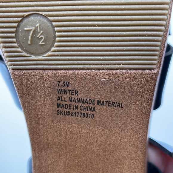 SM New‎ York Black Winter Chunky Platform Heels Sandals Shoes 70s 90s Y2K NIB - Picture 15 of 15